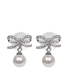 Серьги с бантами и кристаллами