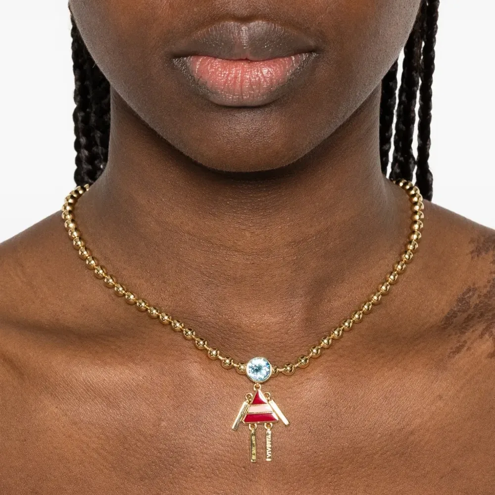 Ожерелье с бусинами и подвесками