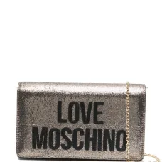 Сумка через плечо с цепочкой и нашивкой-логотипом