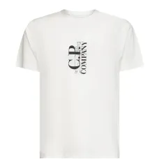 Футболка в рубчик с принтом-логотипом