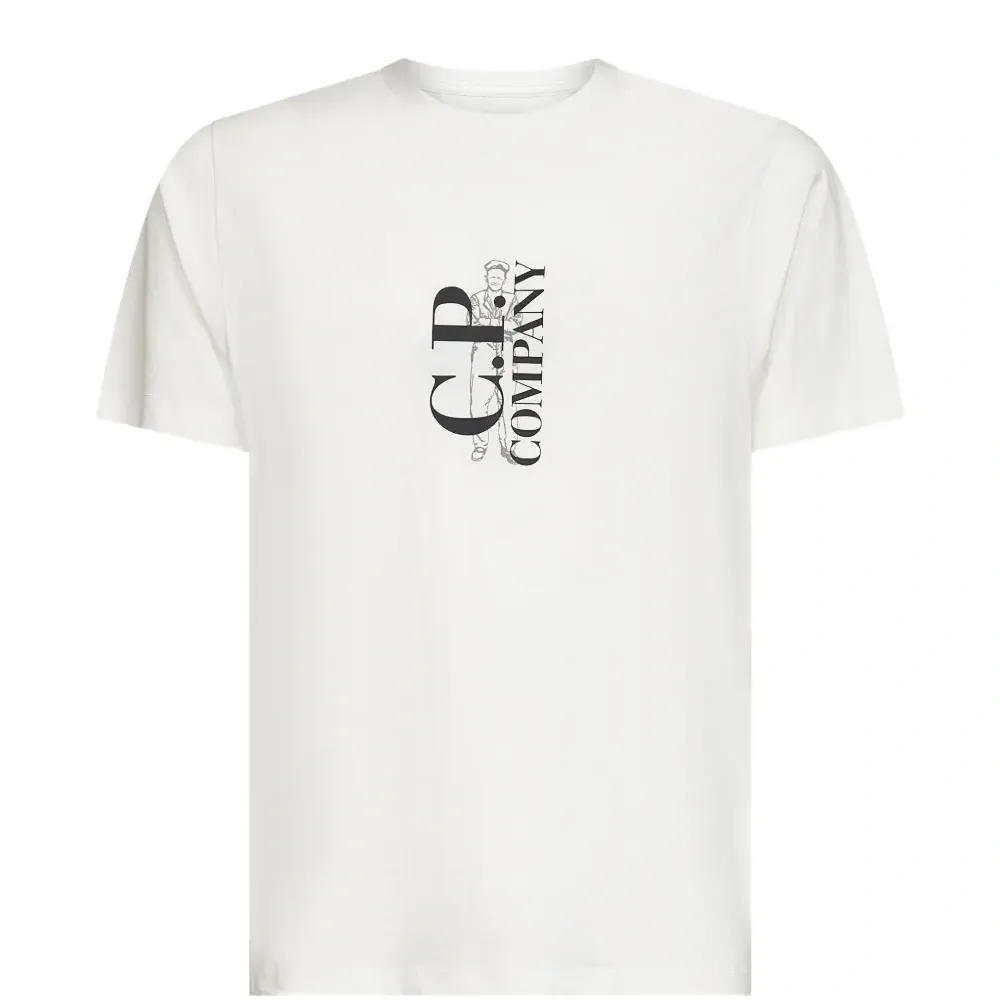 Футболка в рубчик с принтом-логотипом