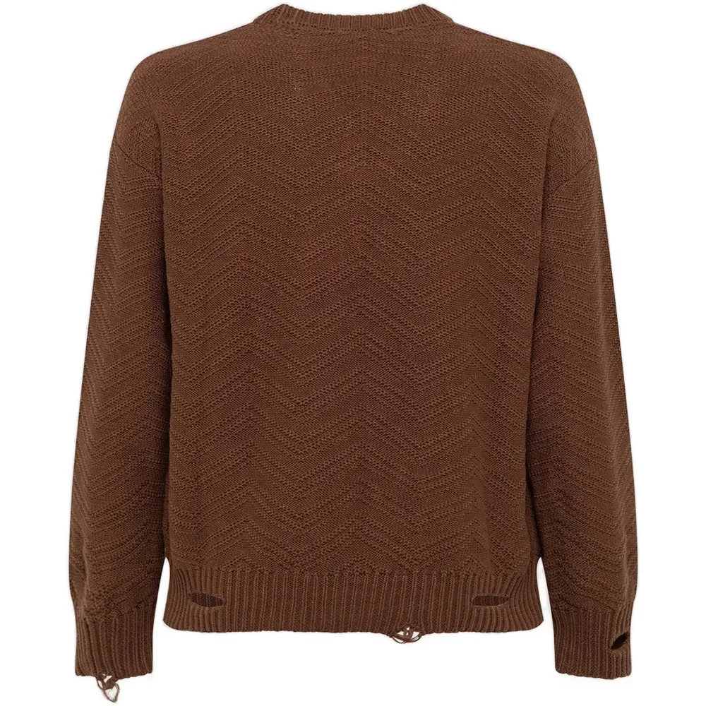 Джемпер с V-образным вырезом и эффектом потертости