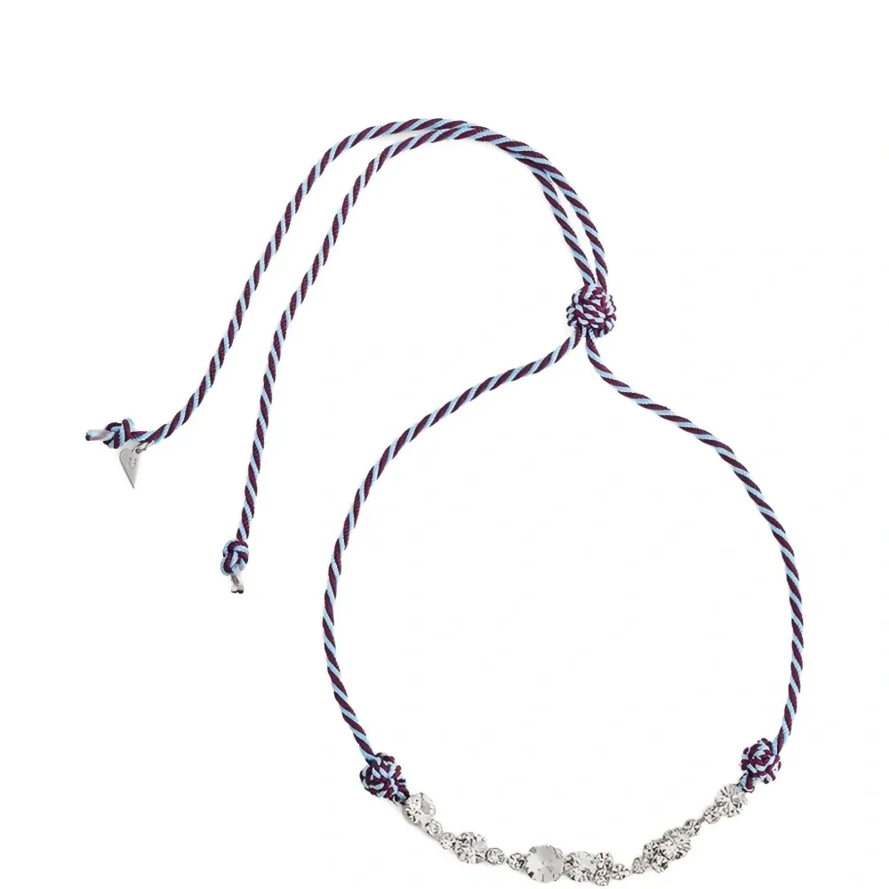 Плетёное ожерелье с украшением из кристаллов