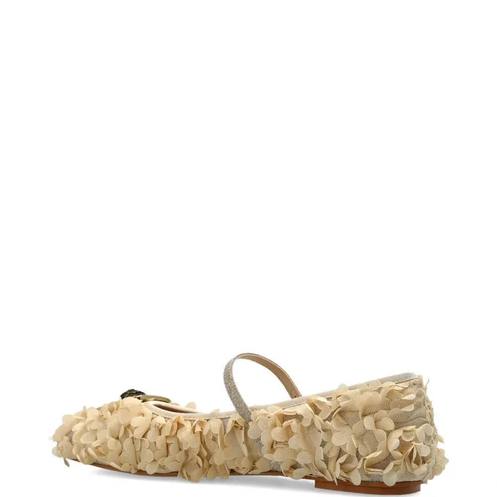 Балетки с цветочным принтом и пряжкой