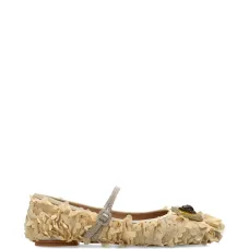 Балетки с цветочным принтом и пряжкой