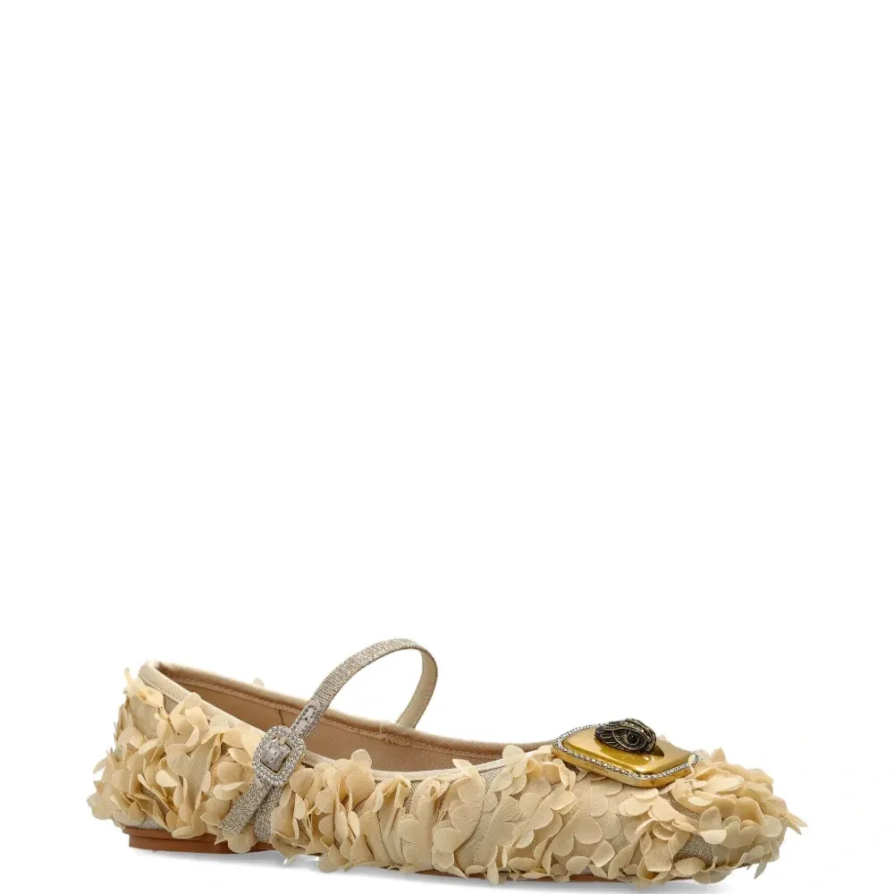 Балетки с цветочным принтом и пряжкой