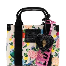 Сумка-тоут с цветочным принтом и подвеской в виде сердца