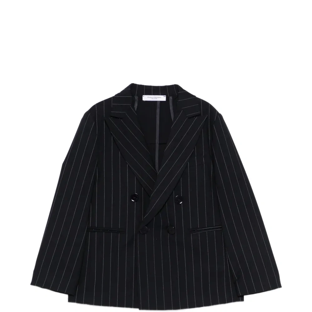 Двубортный пиджак в полоску