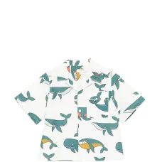 Рубашка с принтом китов и карманом Рубашка с принтом китов и карманом