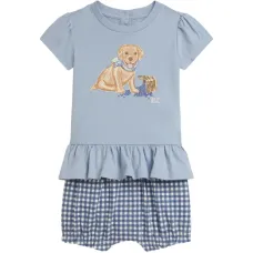 Комплект из топа и шортов в клетку гингем