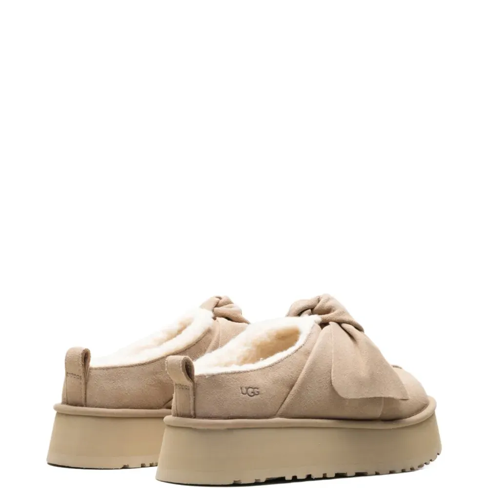 Лоферы на платформе с бантом без застёжки