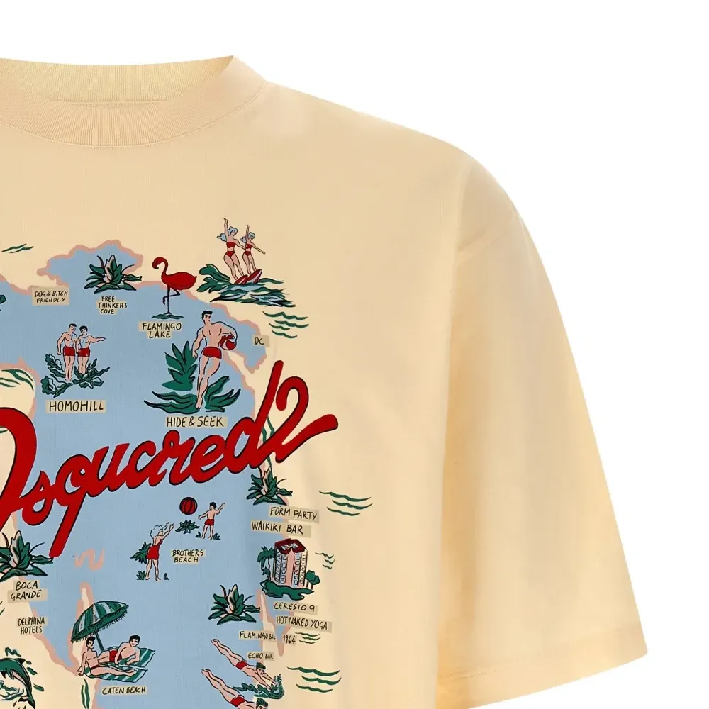 Футболка с принтом и круглым вырезом