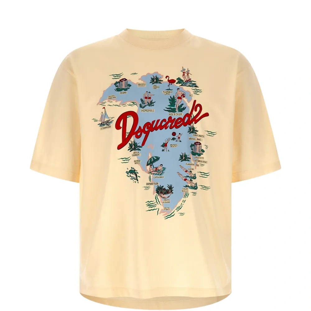 Футболка с принтом и круглым вырезом