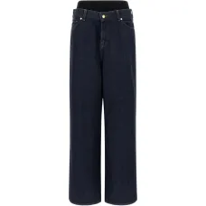 Джинсы свободного кроя с поясной лентой