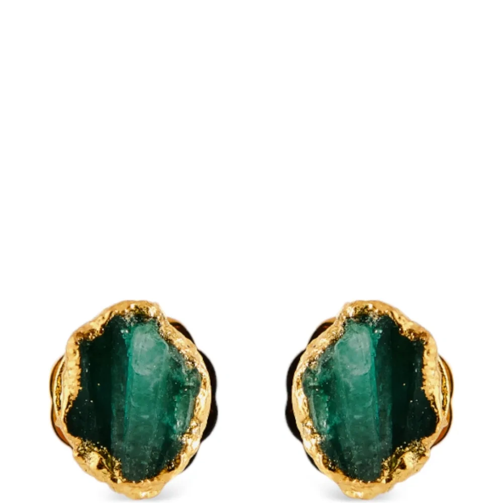Серьги-гвоздики с изумрудами
