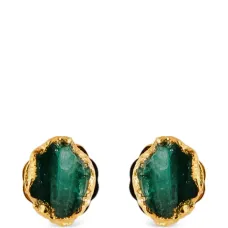 Серьги-гвоздики с изумрудами