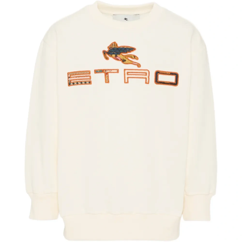 Свитшот с логотипом и круглым вырезом