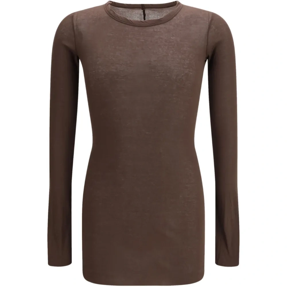 Длинный ребристый топ с длинными рукавами