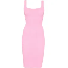 Приталенное миди-платье с текстурой и квадратным вырезом