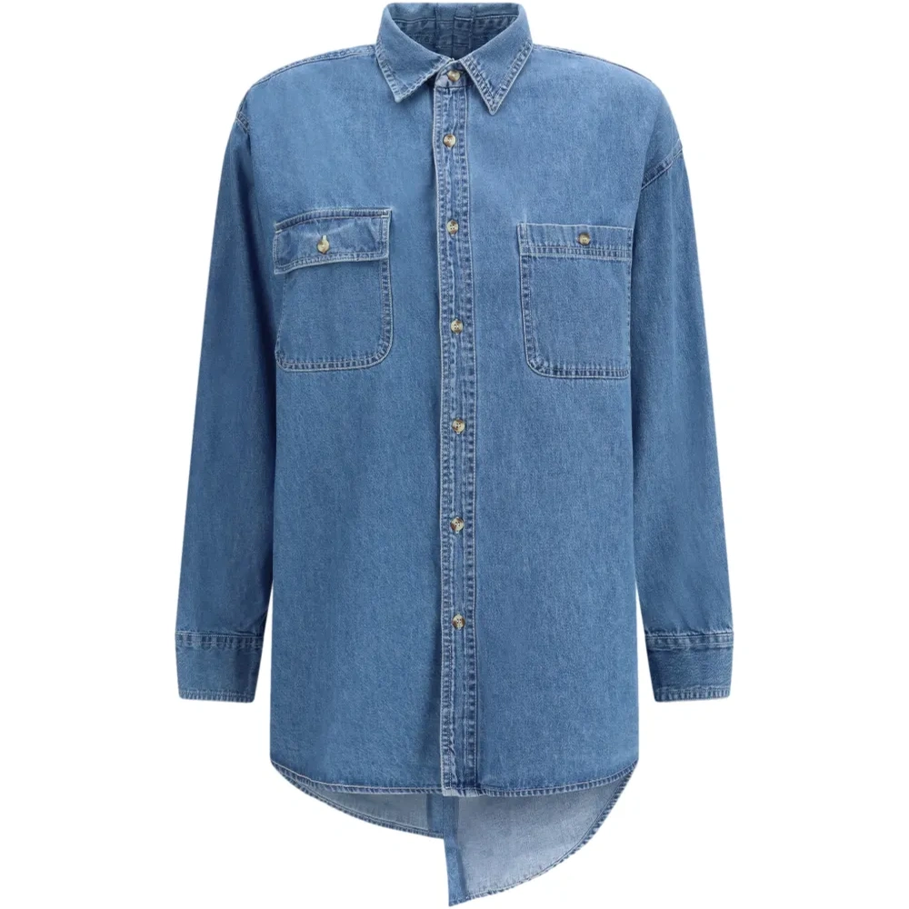 Джинсовая рубашка с классическим карманом