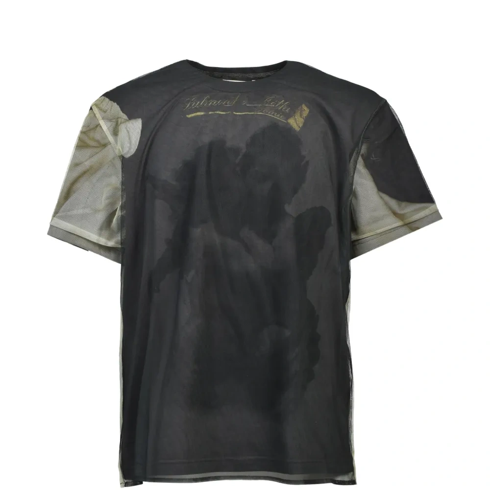 Футболка с короткими рукавами и размытым принтом ангела Футболка с короткими рукавами и размытым принтом ангела