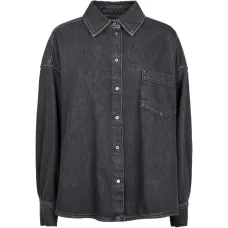 Джинсовая рубашка с накладными карманами Джинсовая рубашка с накладными карманами