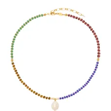 Ожерелье Magic Moments в полоску с бусинами