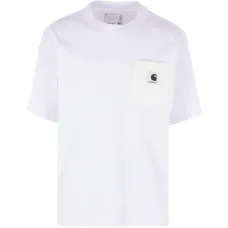 Футболка с короткими рукавами и нашивкой с логотипом X Sacai