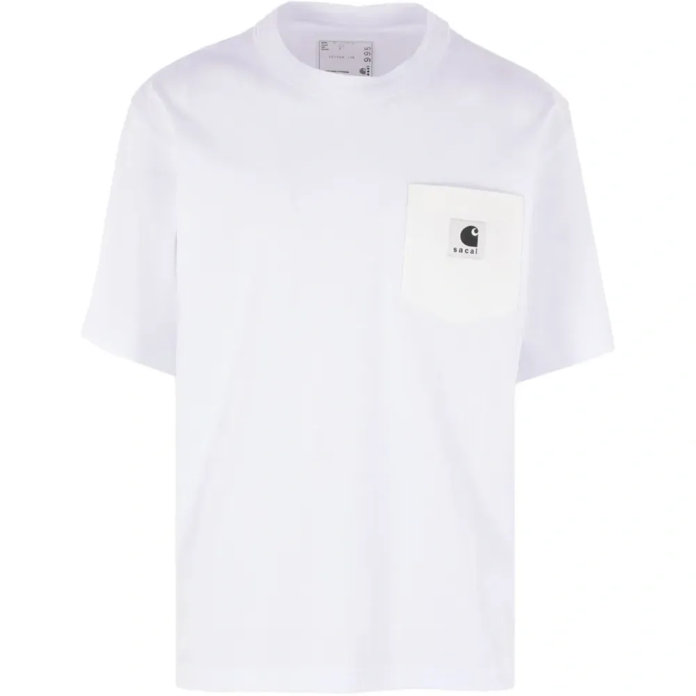 Футболка с короткими рукавами и нашивкой с логотипом X Sacai