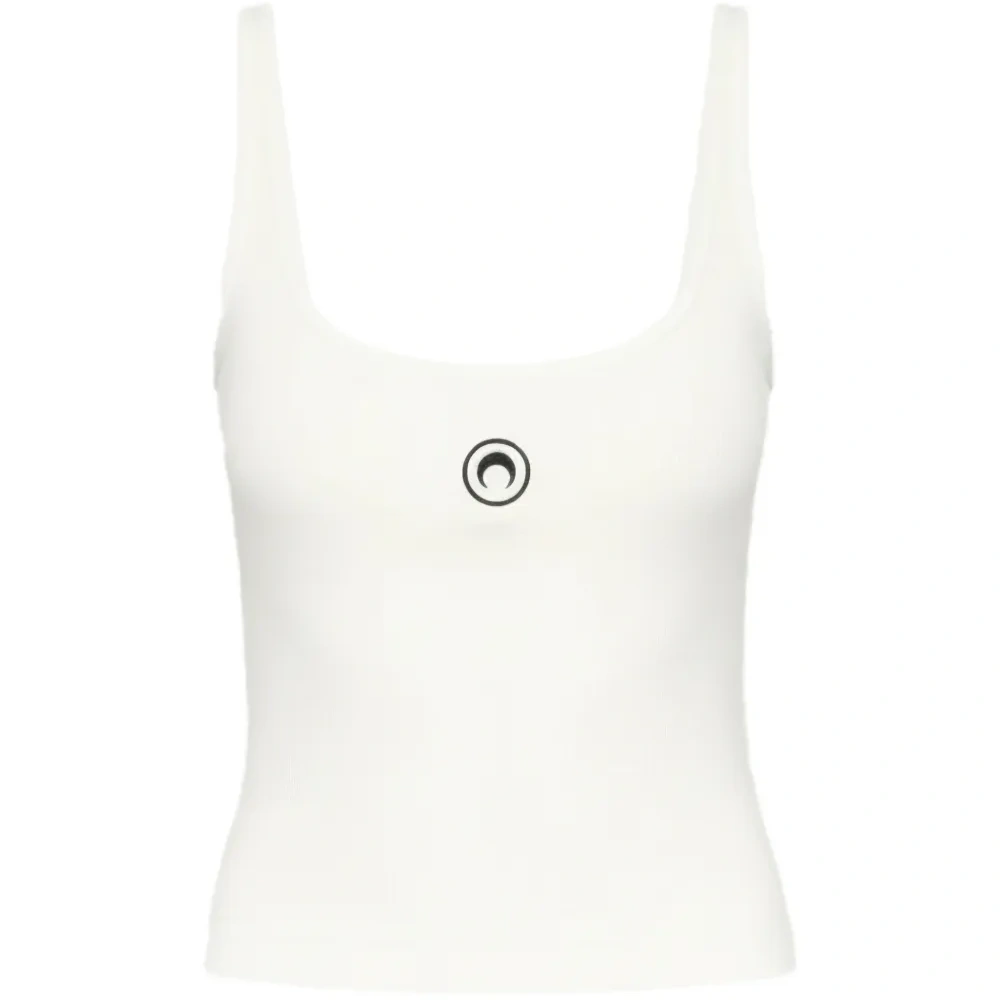 Рифленый топ без рукавов с логотипом в виде луны Рифленый топ без рукавов с логотипом в виде луны