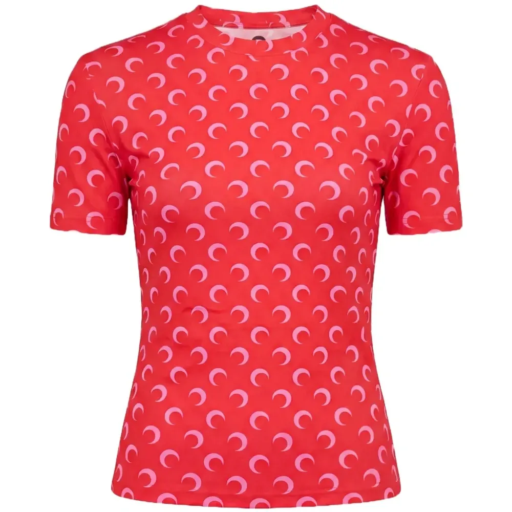 Футболка с круглым вырезом и принтом «Луна»