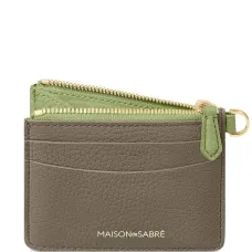 Кожаный кардхолдер на молнии