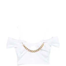 Топ с открытыми плечами и цепочками