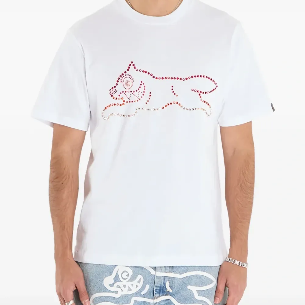 Футболка с кристаллами и бегущей собакой