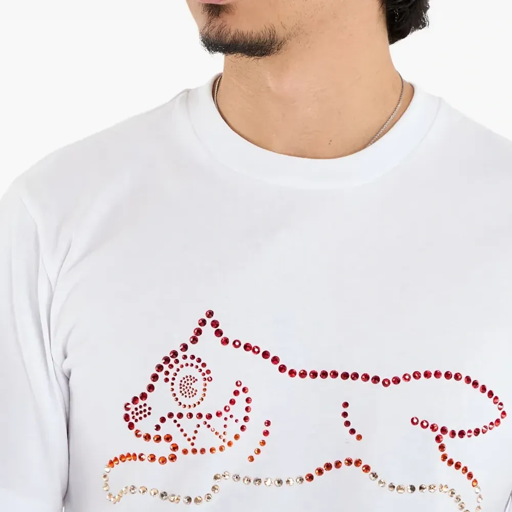 Футболка с кристаллами и бегущей собакой