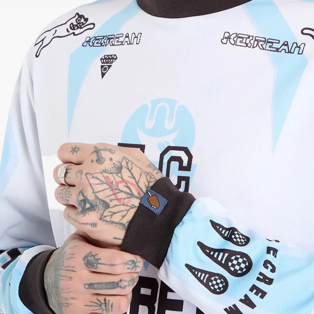 Лонгслив с логотипом и принтом "Мотоцикл"