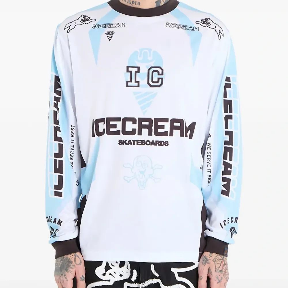 Лонгслив с логотипом и принтом "Мотоцикл"