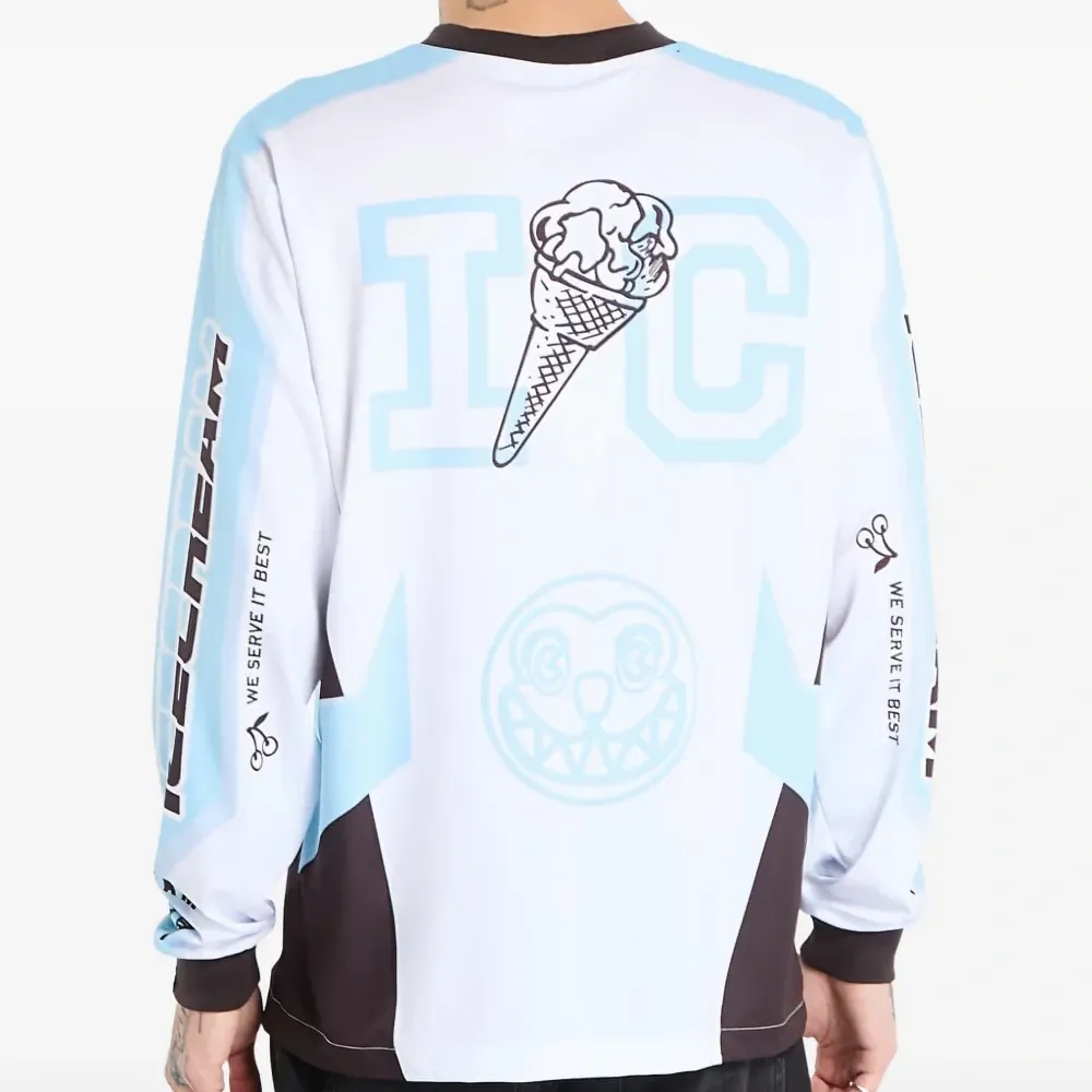 Лонгслив с логотипом и принтом "Мотоцикл"