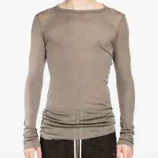 Рубашка с длинными рукавами в рубчик