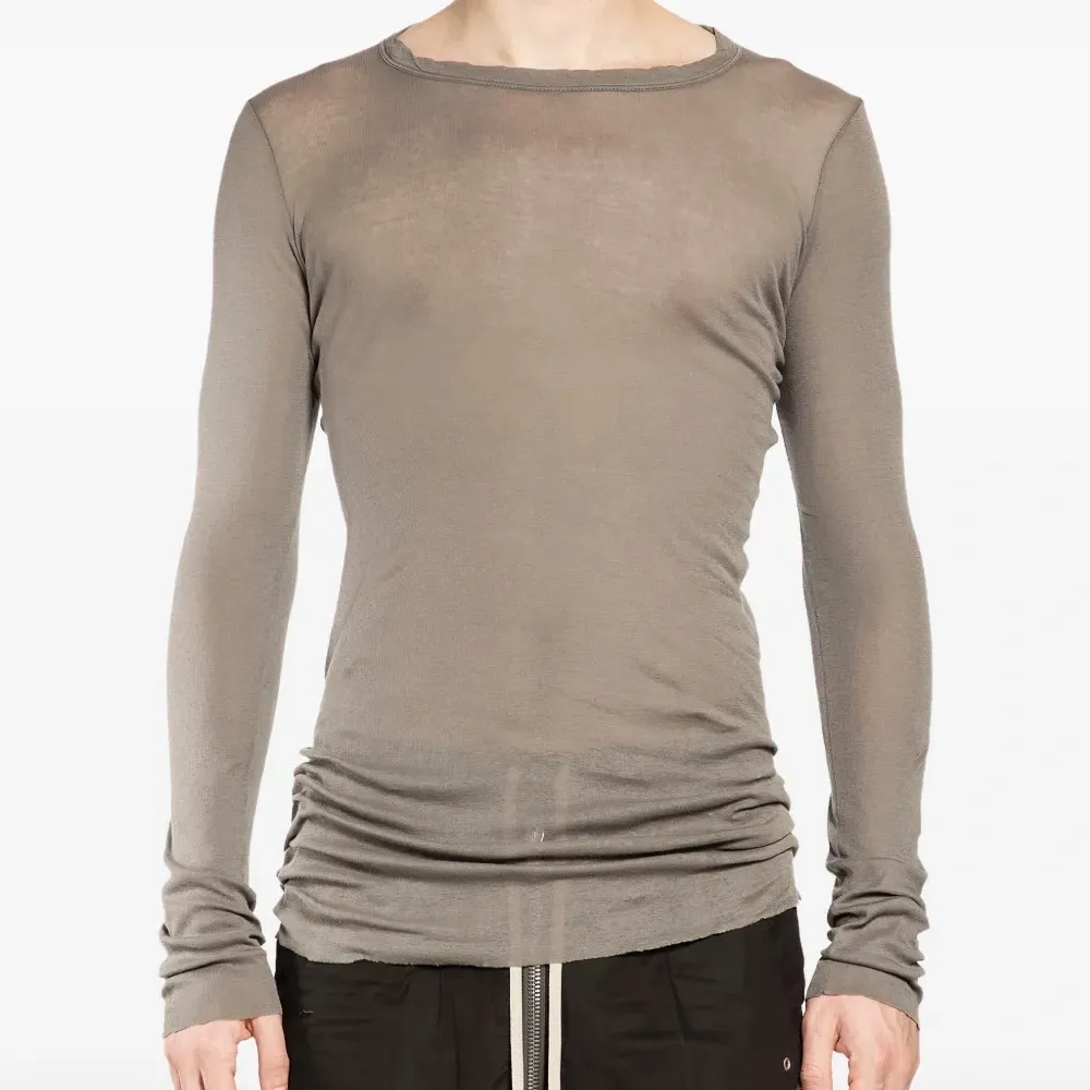 Рубашка с длинными рукавами в рубчик