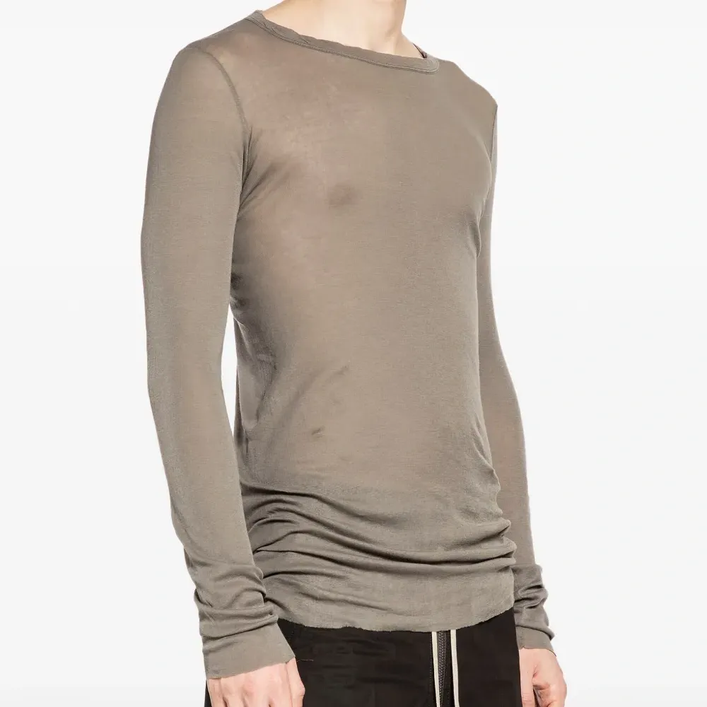 Рубашка с длинными рукавами в рубчик