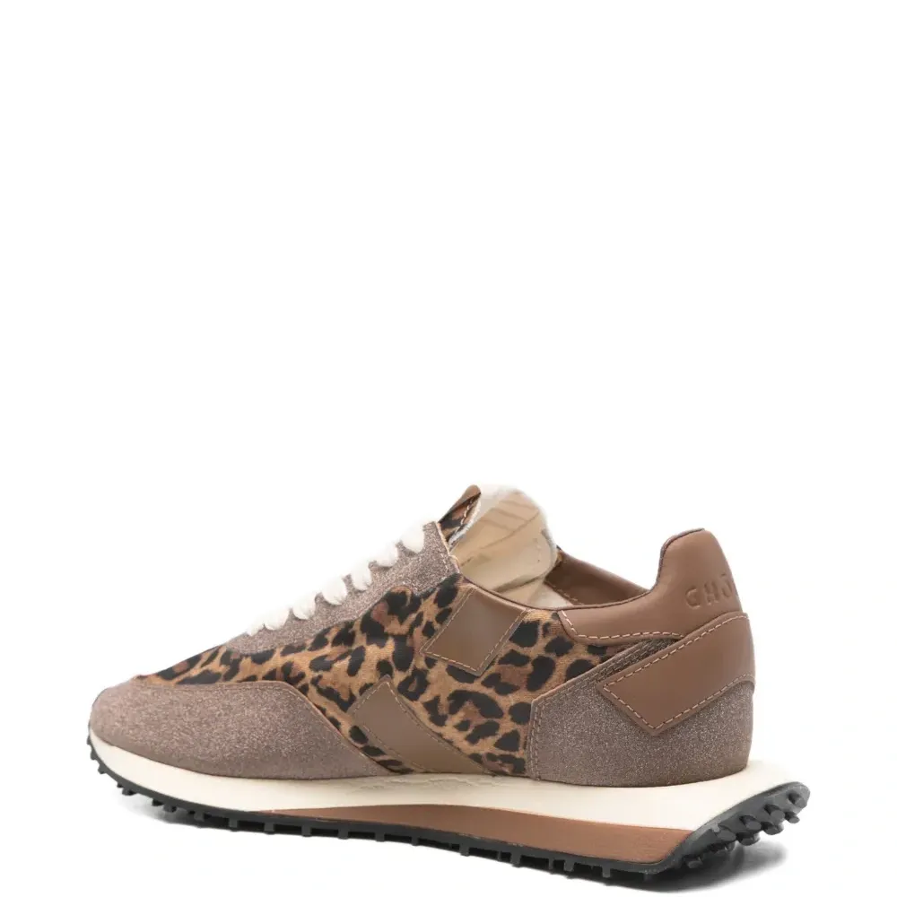 Кроссовки на шнуровке с леопардовым принтом Кроссовки на шнуровке с леопардовым принтом