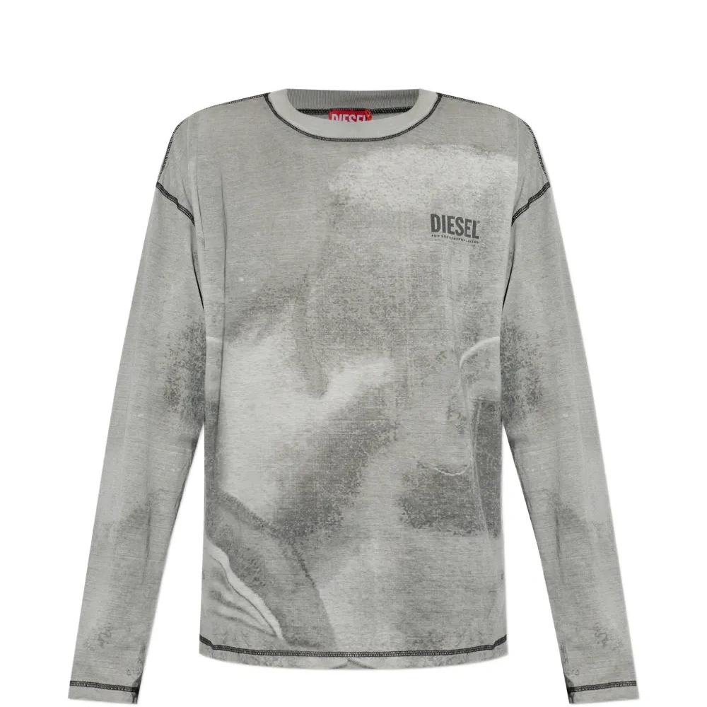 Футболка с длинными рукавами и принтом-лого