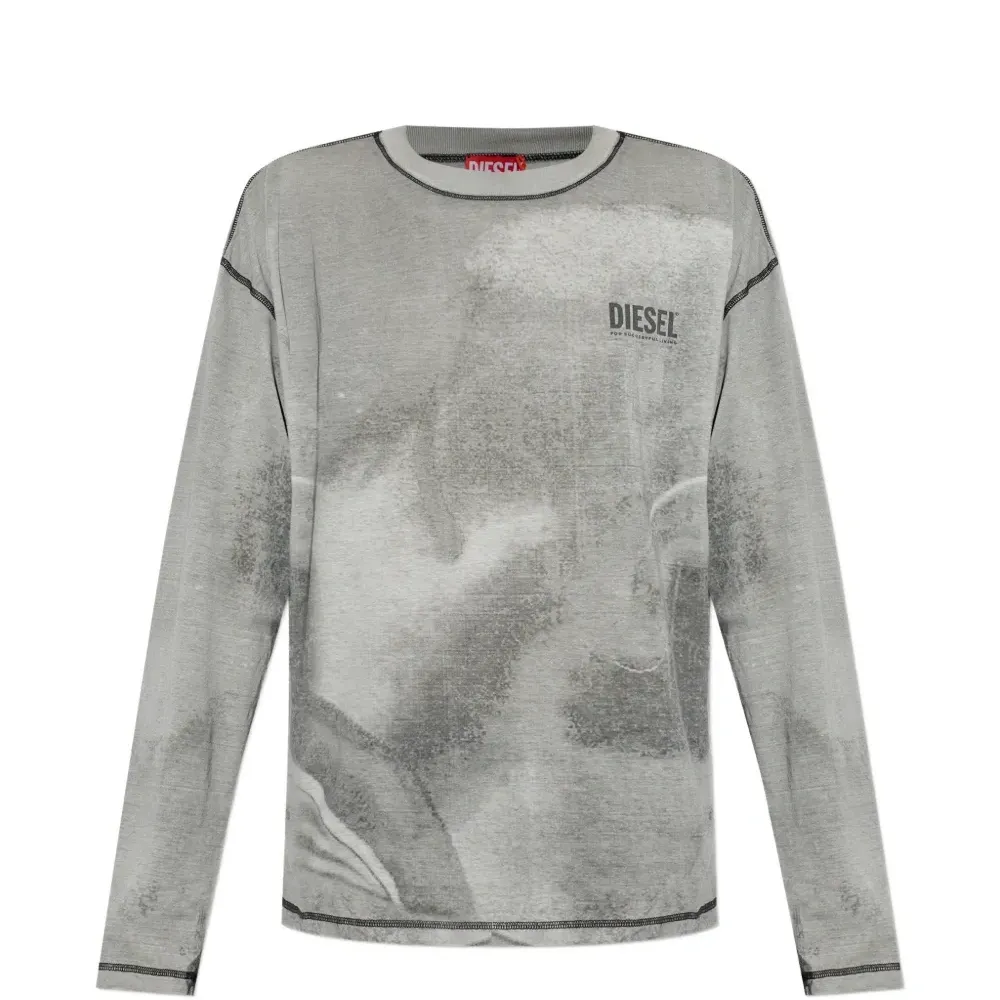 Футболка с длинными рукавами и принтом-лого