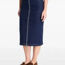 Джинсовая миди-юбка на молнии