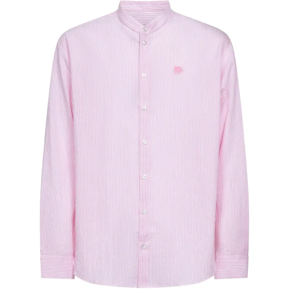 Рубашка в полоску с вышитым логотипом