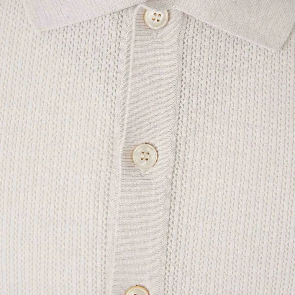 Вязаная рубашка с короткими рукавами и застежкой на пуговицах Вязаная рубашка с короткими рукавами и застежкой на пуговицах