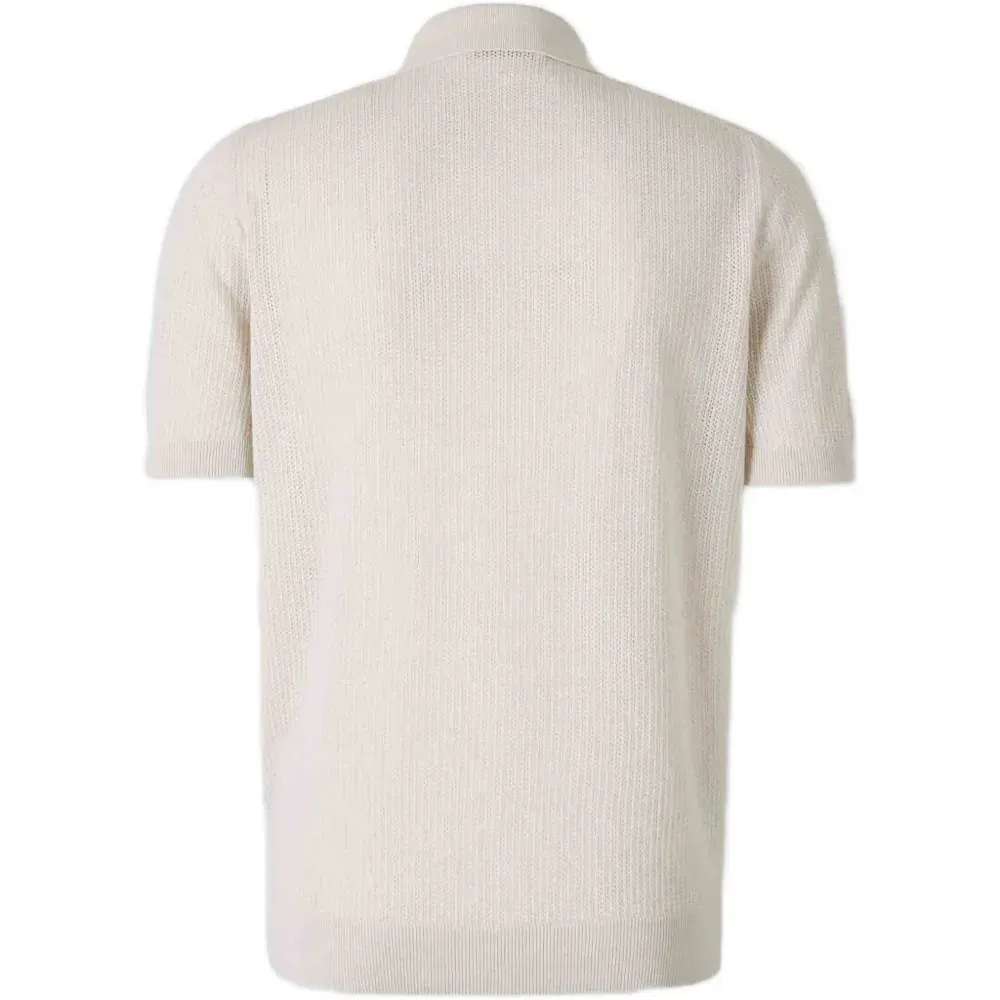 Вязаная рубашка с короткими рукавами и застежкой на пуговицах Вязаная рубашка с короткими рукавами и застежкой на пуговицах