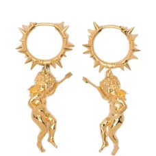 Серьги с подвесками в виде ангела с шипами