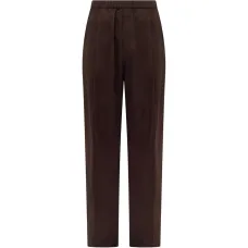 Брюки с эластичным поясом и складками спереди Брюки с эластичным поясом и складками спереди